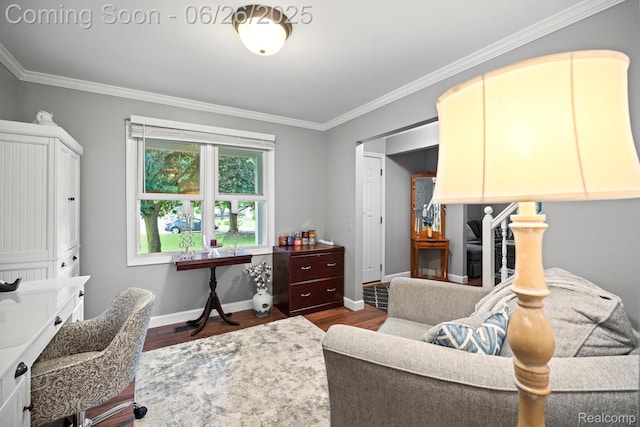 4386 Kelly Circle Dr, Commerce Twp, MI 48390 - home office featuring wood finished floors and ornamental molding