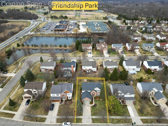 3400 Yosemite Dr, Lake Orion, MI 48360 - aerial view of property and surrounding area with nearby suburban area and property parcel outlined