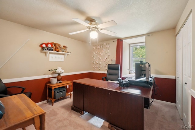 221 Burt St, Tecumseh, MI 49286 - office area with light colored carpet and ceiling fan