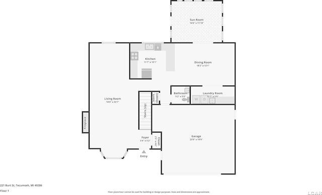 221 Burt St, Tecumseh, MI 49286 - view of property floor plan