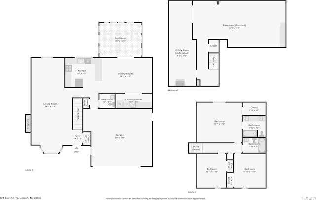 221 Burt St, Tecumseh, MI 49286 - view of floor plan / room layout
