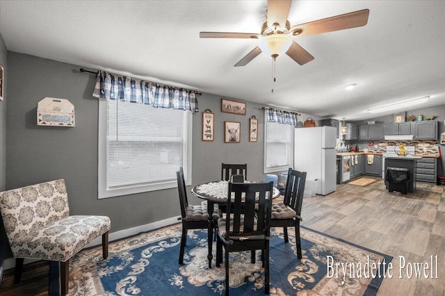 17122 Kent Ave, Morley, MI 49336 - dining room with plenty of natural light, ceiling fan, and light wood-style floors