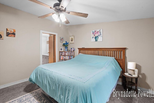 17122 Kent Ave, Morley, MI 49336 - bedroom featuring carpet, ceiling fan, and ensuite bathroom