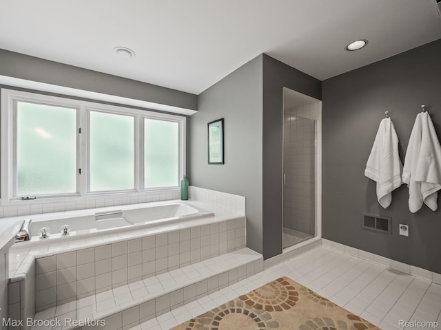 6224 Bromley Ct, West Bloomfield, MI 48322 - full bathroom featuring tile patterned floors, a bath, and tiled shower