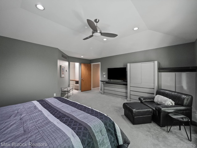 6224 Bromley Ct, West Bloomfield, MI 48322 - bedroom with carpet floors, recessed lighting, and a ceiling fan