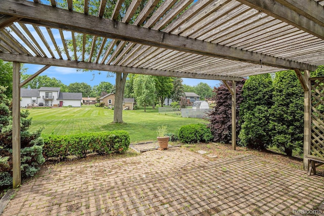 6392 Mckenzie Dr, Flint, MI 48507 - view of patio / terrace featuring a pergola and a residential view