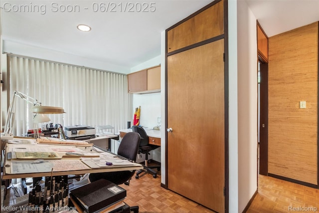 5959 Rosetta St, Dearborn Heights, MI 48127 - home office with wooden walls and recessed lighting