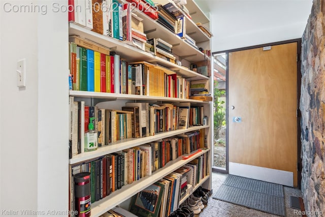 5959 Rosetta St, Dearborn Heights, MI 48127 - miscellaneous room with carpet flooring and wall of books