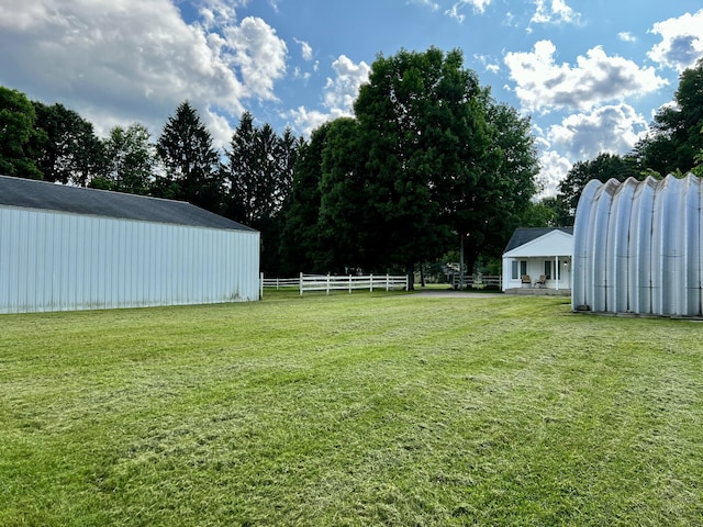 9910 8 Mile Rd, Ceresco, MI 49033 - view of yard featuring a pole building and an outdoor structure