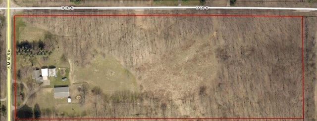 9910 8 Mile Rd, Ceresco, MI 49033 - aerial map of property and surrounding area featuring property parcel outlined