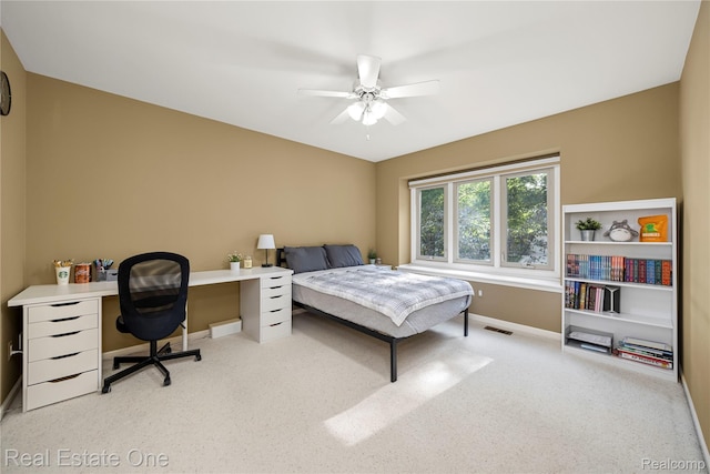 25006 Davenport Ave, Novi, MI 48374 - bedroom with carpet, an office area, and ceiling fan
