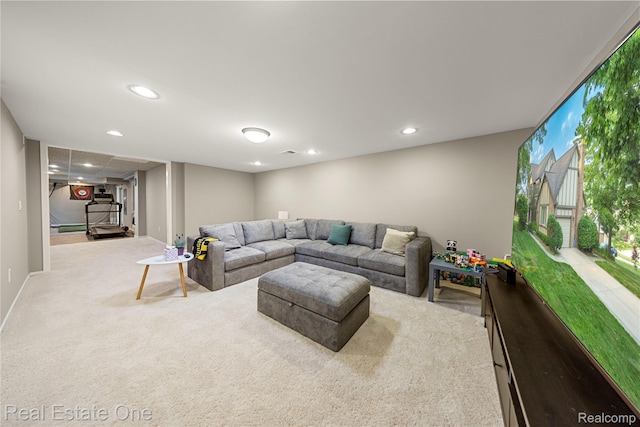 25006 Davenport Ave, Novi, MI 48374 - living area with carpet and recessed lighting