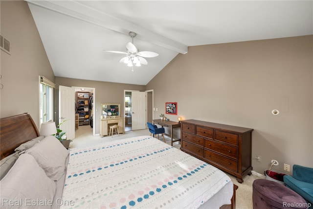25006 Davenport Ave, Novi, MI 48374 - bedroom featuring light carpet, a ceiling fan, multiple windows, and a spacious closet