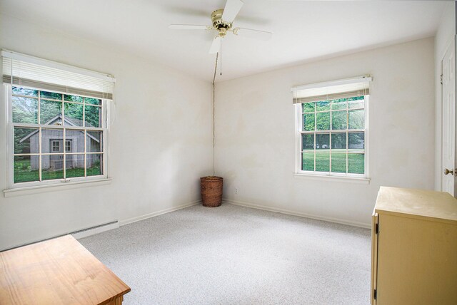 11279 E Cd Ave, Richland, MI 49083 - carpeted spare room featuring plenty of natural light, a ceiling fan, and baseboard heating