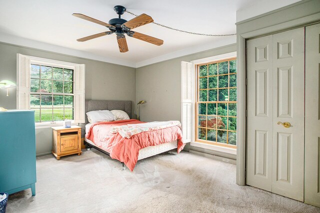 11279 E Cd Ave, Richland, MI 49083 - bedroom featuring light carpet and a ceiling fan