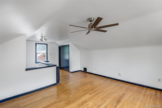 9938 Bramell, Redford, MI 48239 - additional living space featuring lofted ceiling, ceiling fan, and light wood-style floors