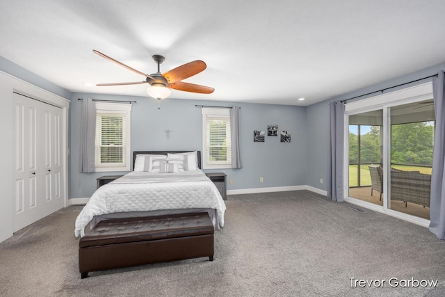 6770 Rivers Edge Ln, Middleville, MI 49333 - bedroom with access to outside, multiple windows, and carpet
