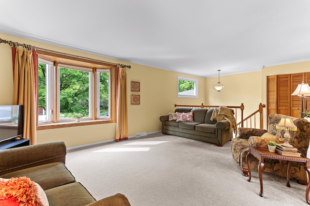 525 Langfield St, Northville, MI 48167 - living area with light colored carpet and baseboards
