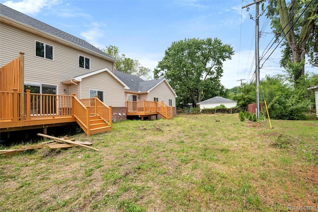 24790 Ashley Ct, Redford, MI 48239 - view of grassy yard featuring a deck