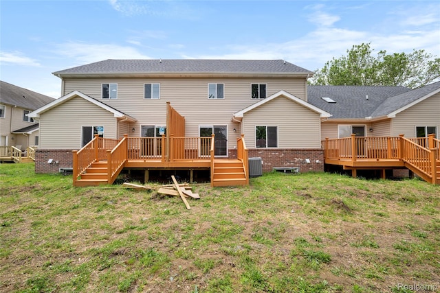 24790 Ashley Ct, Redford, MI 48239 - back of house with a yard and a wooden deck