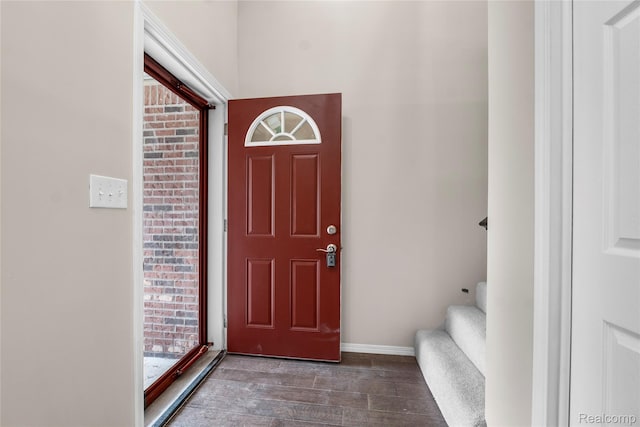 24790 Ashley Ct, Redford, MI 48239 - entrance foyer featuring dark wood finished floors and stairs