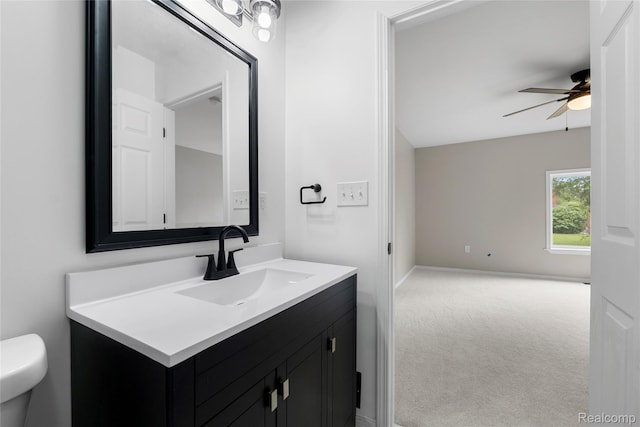 24790 Ashley Ct, Redford, MI 48239 - bathroom with vanity and a ceiling fan