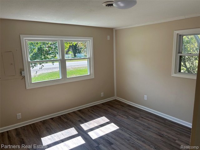 1492 Mason Rd, Howell, MI 48843 - unfurnished room with dark wood-style floors and baseboards