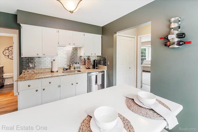 1106 Kings Cove Dr Unit 355, Rochester, MI 48306 - kitchen featuring dishwasher, tasteful backsplash, and white cabinets