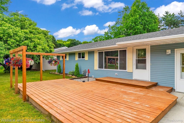 6761 Mels Dr, Ruby, MI 48049 - wooden terrace featuring a lawn