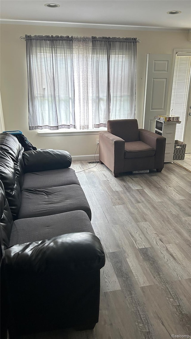 36014 Chapel Ct, Clinton Township, MI 48035 - living area with wood finished floors and baseboards