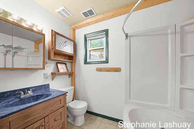 169 S Linda St NE, Cedar Springs, MI 49319 - full bathroom with a shower, vanity, and tile patterned floors