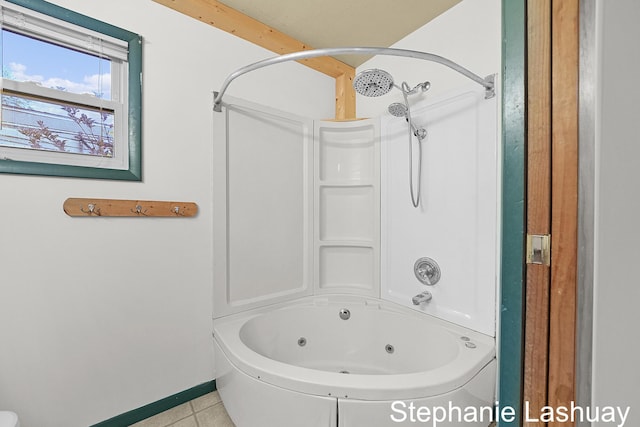 169 S Linda St NE, Cedar Springs, MI 49319 - full bathroom featuring tile patterned flooring and a combined bath / shower with jetted tub