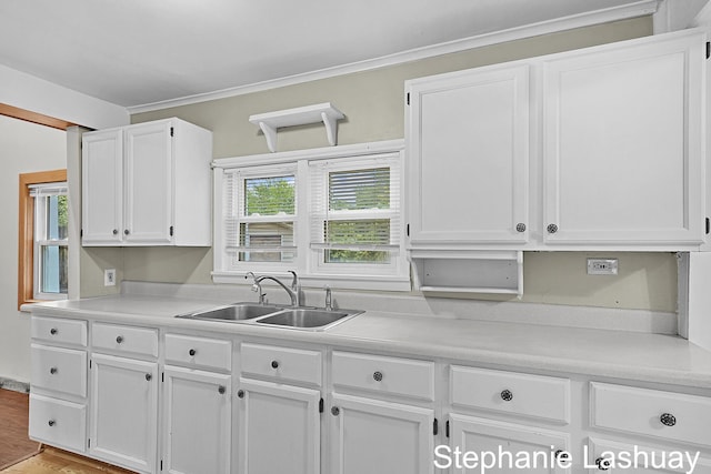 169 S Linda St NE, Cedar Springs, MI 49319 - kitchen with white cabinetry, light countertops, and light wood-style flooring