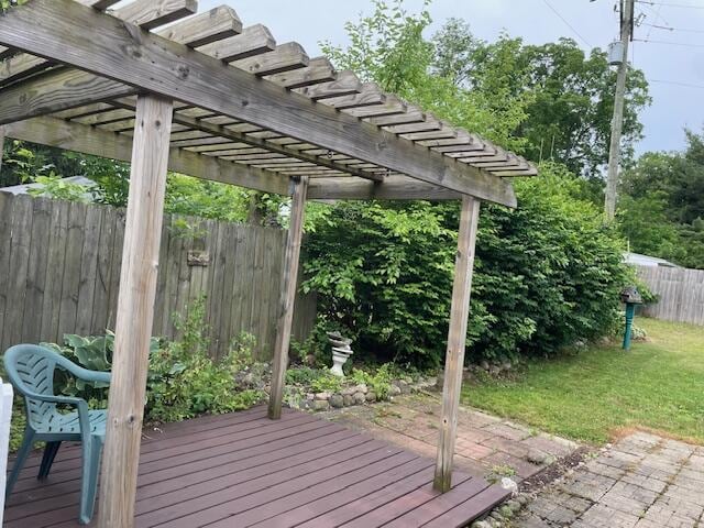 169 S Linda St NE, Cedar Springs, MI 49319 - wooden deck featuring a pergola