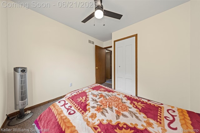 3123 W Utica Rd, Shelby Twp, MI 48317 - carpeted bedroom featuring a ceiling fan and baseboards
