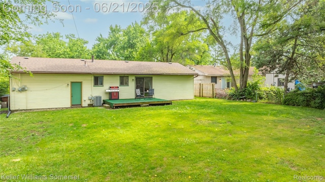 3123 W Utica Rd, Shelby Twp, MI 48317 - rear view of property featuring a wooden deck