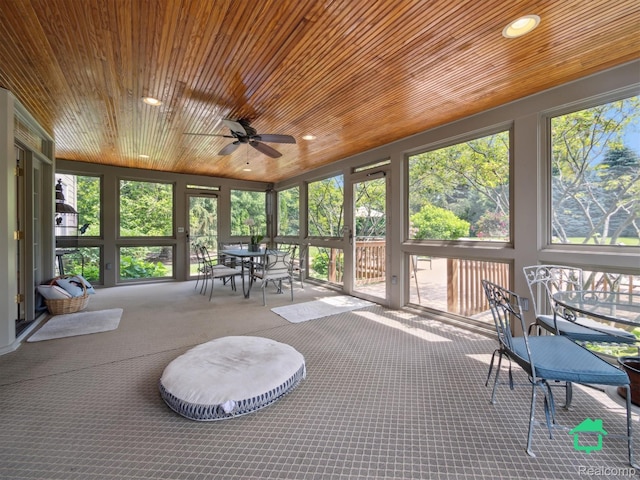 6345 Brookview Dr, Saline, MI 48176 - sunroom / solarium with ceiling fan and outdoor dining space