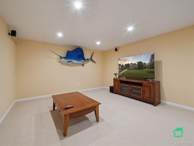 6345 Brookview Dr, Saline, MI 48176 - living area with light carpet and recessed lighting