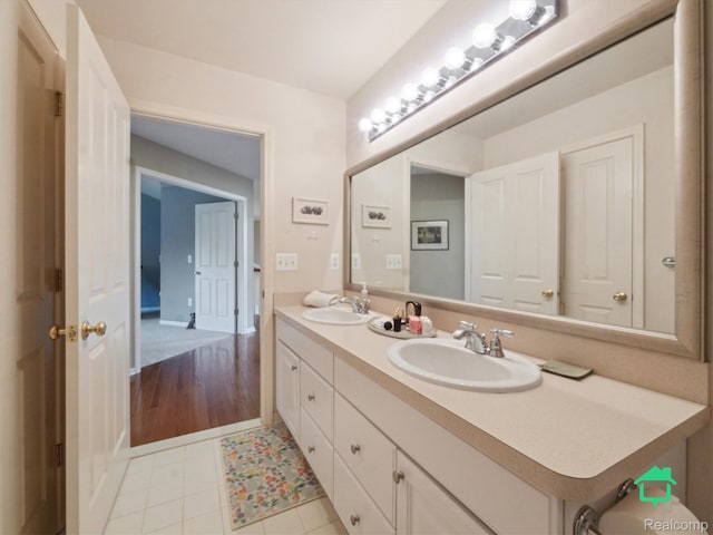 6345 Brookview Dr, Saline, MI 48176 - full bathroom featuring double vanity and tile patterned flooring