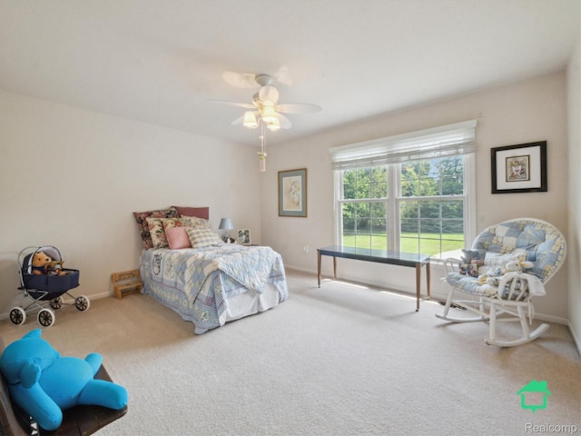 6345 Brookview Dr, Saline, MI 48176 - carpeted bedroom featuring baseboards and a ceiling fan