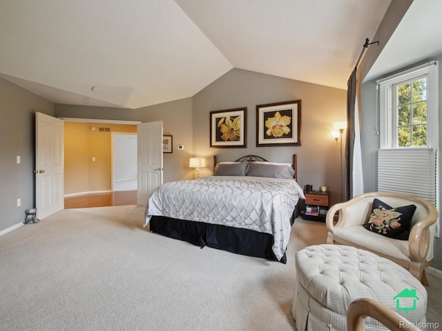 6345 Brookview Dr, Saline, MI 48176 - bedroom with lofted ceiling and carpet floors