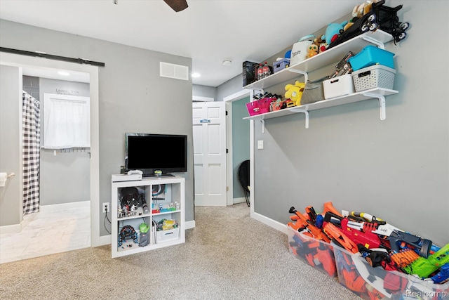 759 Elm St, Allenton, MI 48002 - rec room featuring carpet and recessed lighting