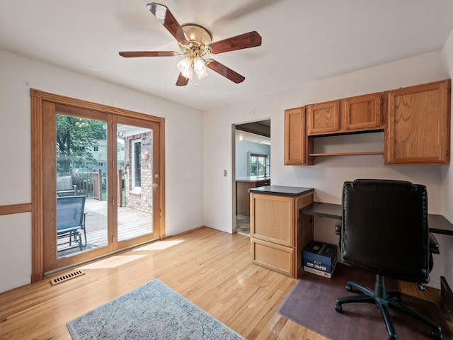 3640 Pall Dr, Warren, MI 48092 - office space with light wood-style flooring and a ceiling fan