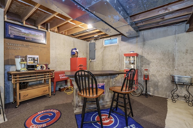 220 Deer Path Ln, Battle Creek, MI 49015 - below grade area with electric panel and a bar