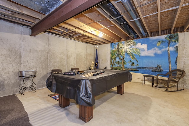 220 Deer Path Ln, Battle Creek, MI 49015 - rec room featuring concrete flooring and billiards table