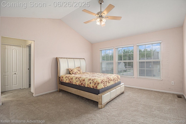 27455 Harrington Way, Novi, MI 48374 - carpeted bedroom featuring lofted ceiling and ceiling fan
