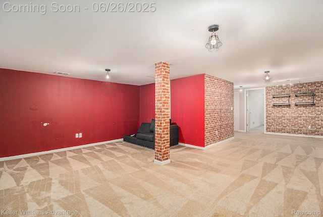 27455 Harrington Way, Novi, MI 48374 - finished basement featuring carpet and brick wall