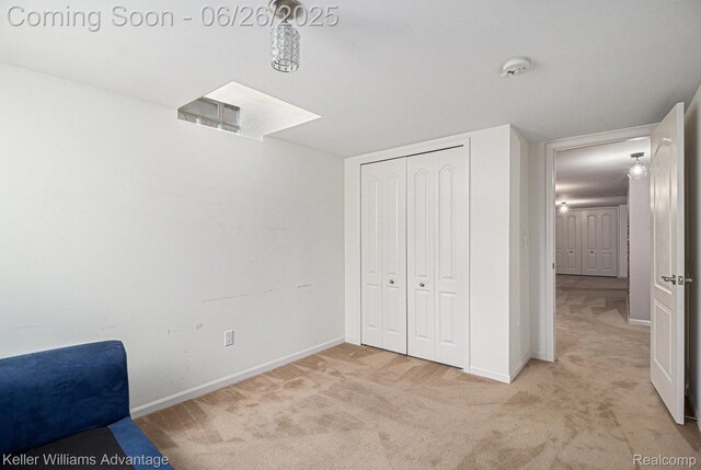 27455 Harrington Way, Novi, MI 48374 - unfurnished bedroom featuring light colored carpet and a closet