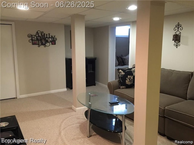 525 Marlin Ave, Royal Oak, MI 48067 - carpeted living area with recessed lighting and baseboards