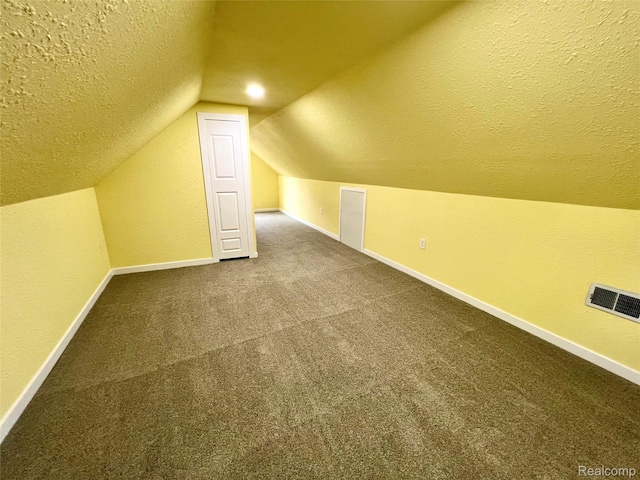 23657 Hill Ave, Warren, MI 48091 - bonus room with vaulted ceiling, a textured ceiling, and carpet